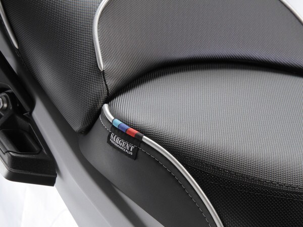 Check out the Performance Plus upholstery detail on the BMW R 1300 GS Front Seat Regular Height with Silver Welt & Stitch.